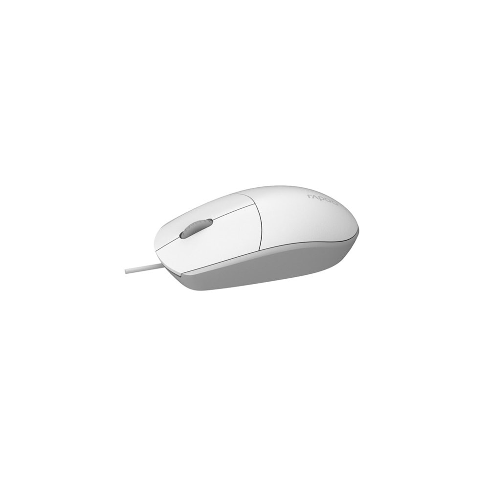 Rapoo 18102-RP N100 1600DPI Her Iki El Ile Kullanılabilen USB Beyaz Mouse
