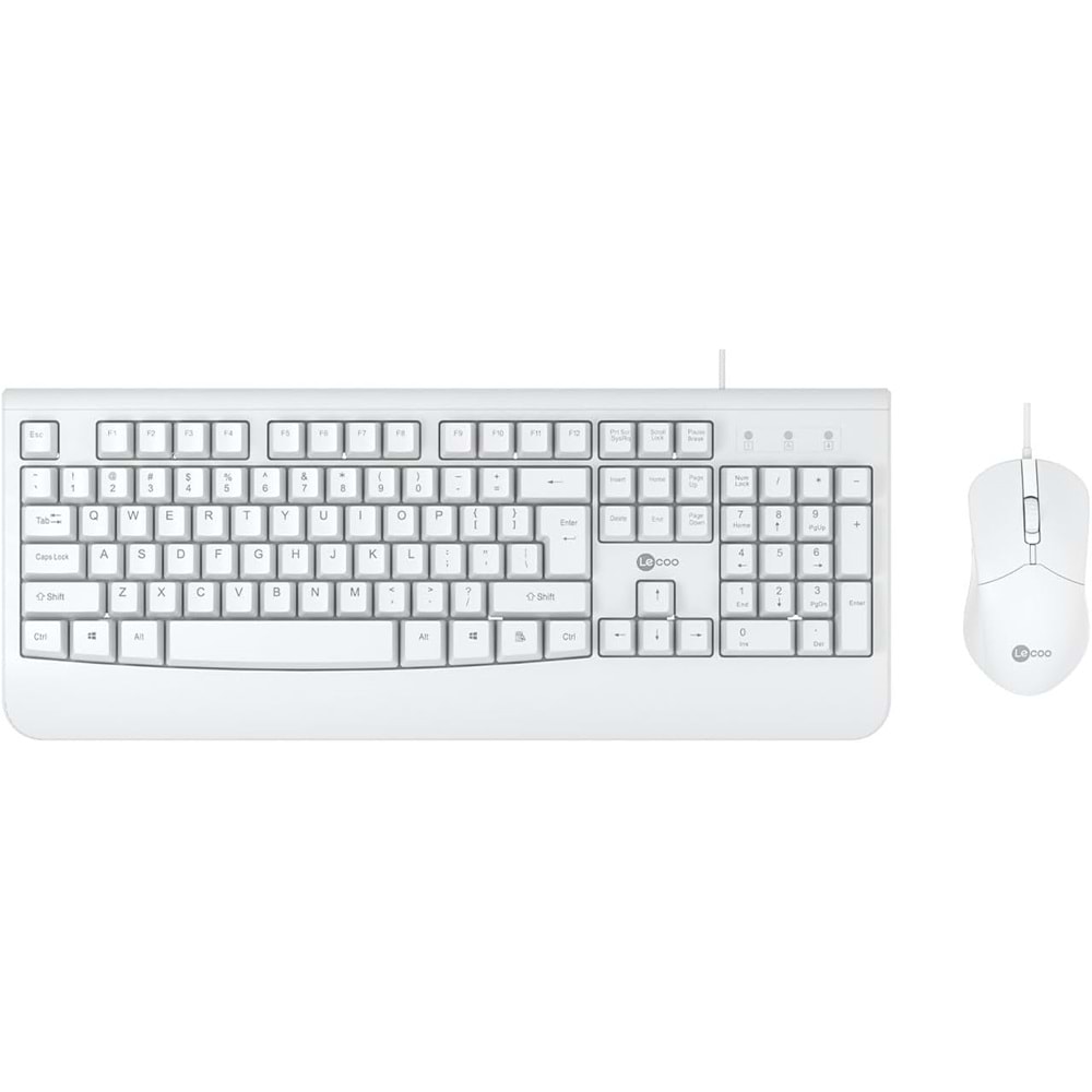 Lenovo Lecoo CM105 Q Türkçe USB Beyaz Klavye + Mouse Seti